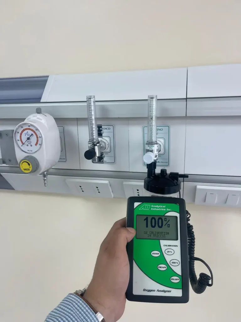 testeo de gases medicinales hospitalarios